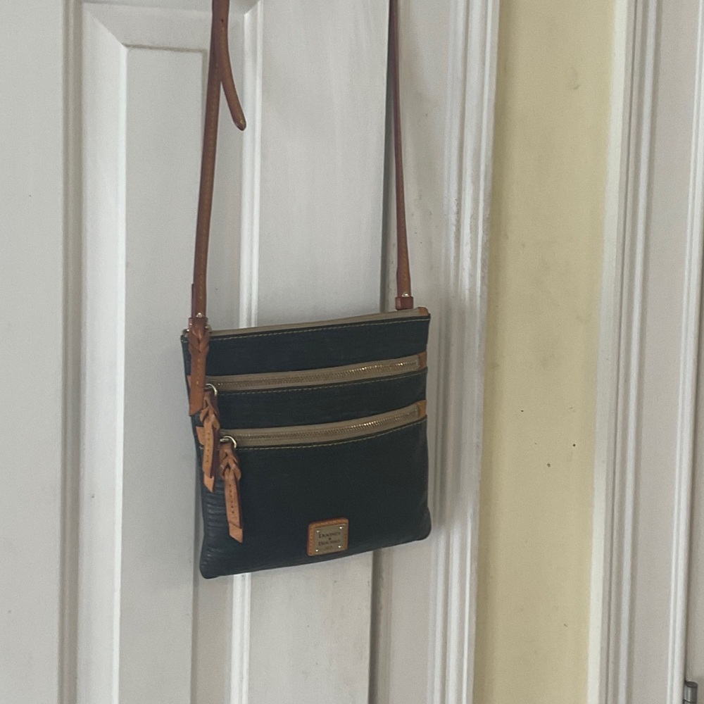Dooney & BourkeBlack and Tan Crossbody Bag